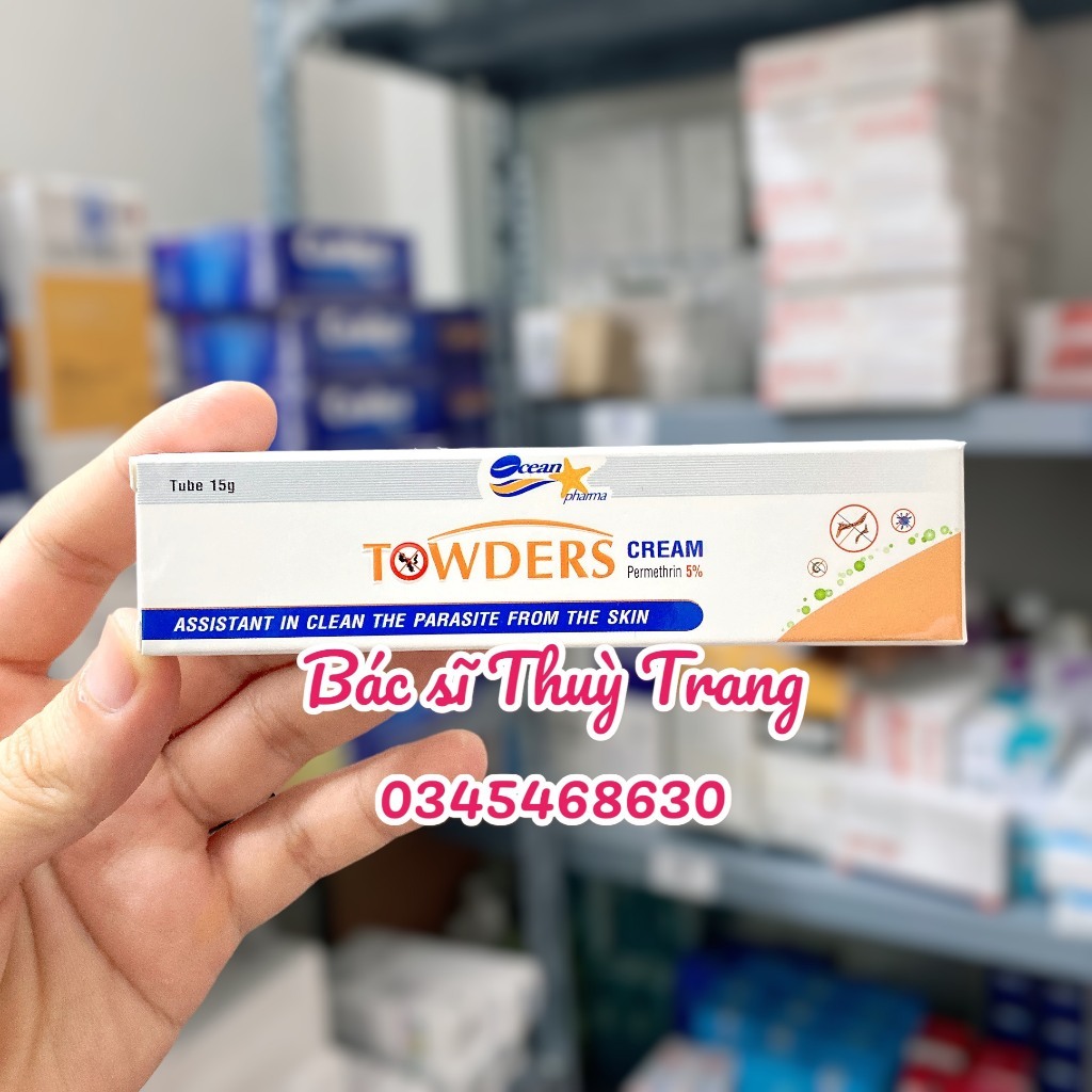 Kem bôi ghẻ, ngứa, làm sạch các loại ký sinh trùng khỏi da Towders Cream - 15g