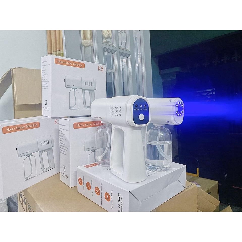 Máy phun khử khuẩn sát trùng cầm tay Nano in Laser 8 mắt UV