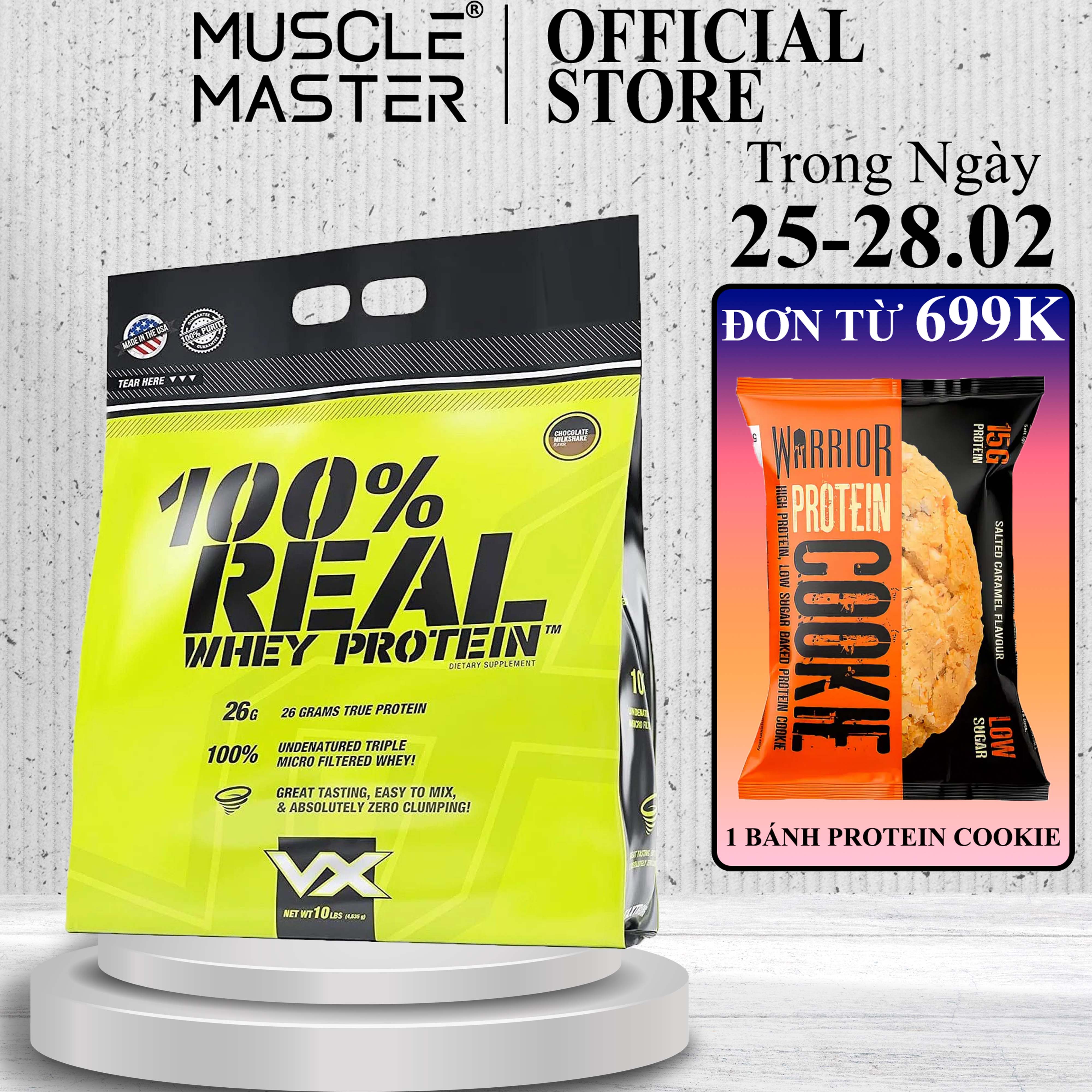 Thực phẩm bổ sung tăng cơ vitaxtrong real whey 10lbs