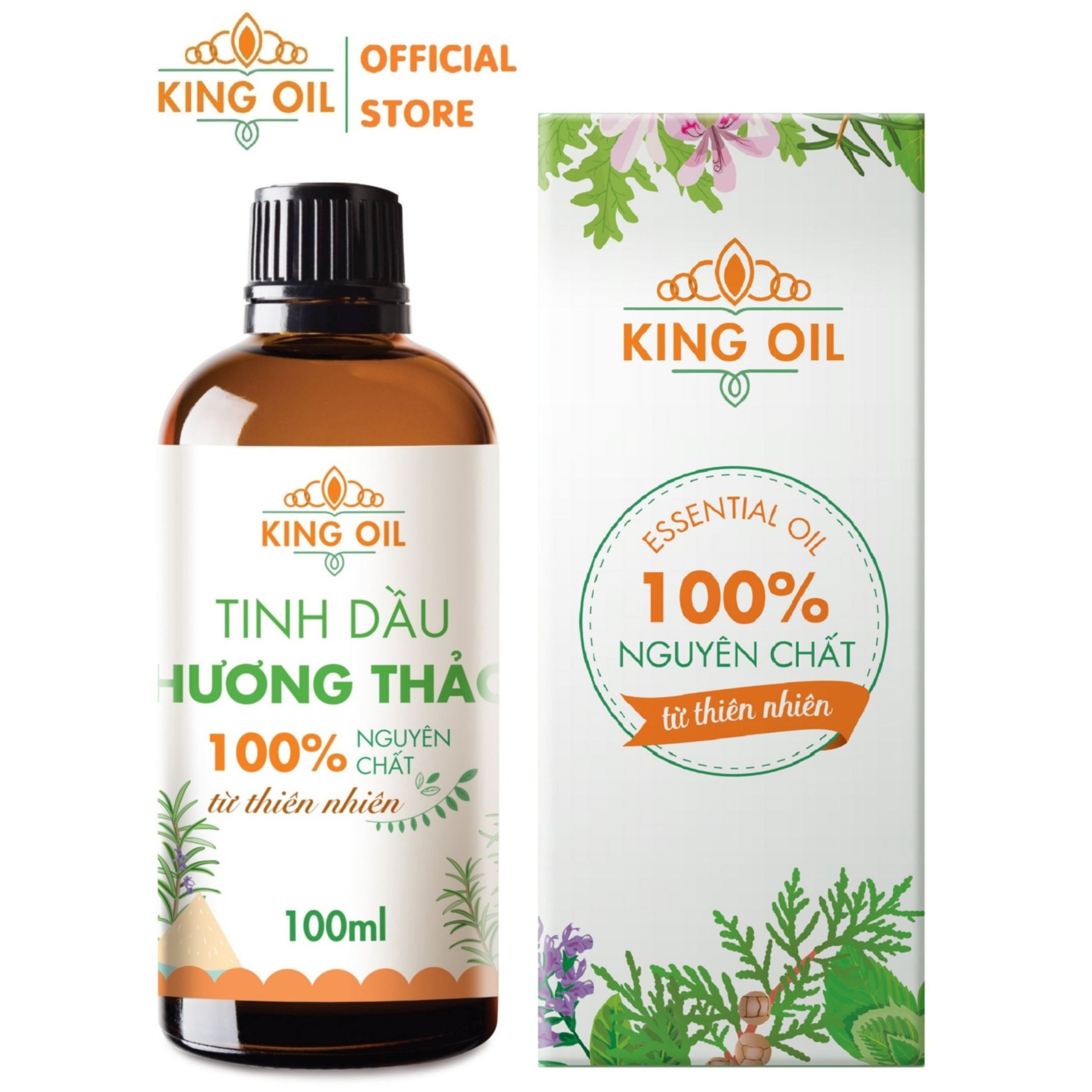Tinh dầu Hương Thảo 100ml nguyên chất Organic từ thiên nhiên, thơm phòng, xông phòng, thư giản, đuổi muỗi, khử khuẩn, dưỡng tóc - KingOil