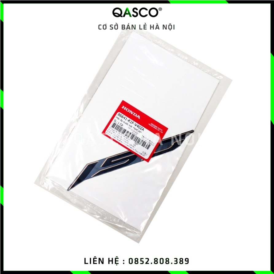 Tem mác ốp trước trái HONDA AB / AIR BLADE 150 (2020+) màu NHC34 (86641K1FV40ZA) QASCO