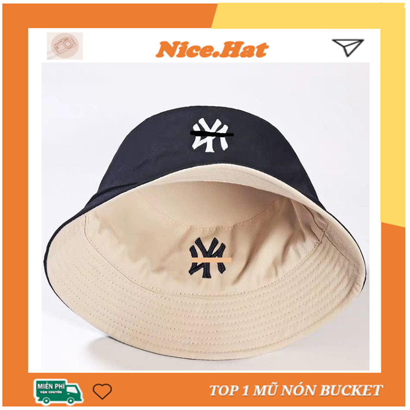 Mũ bucket NY hai mặt cao cấp nam nữ đẹp - ẢNH THẬT - Nón bucket hat M11
