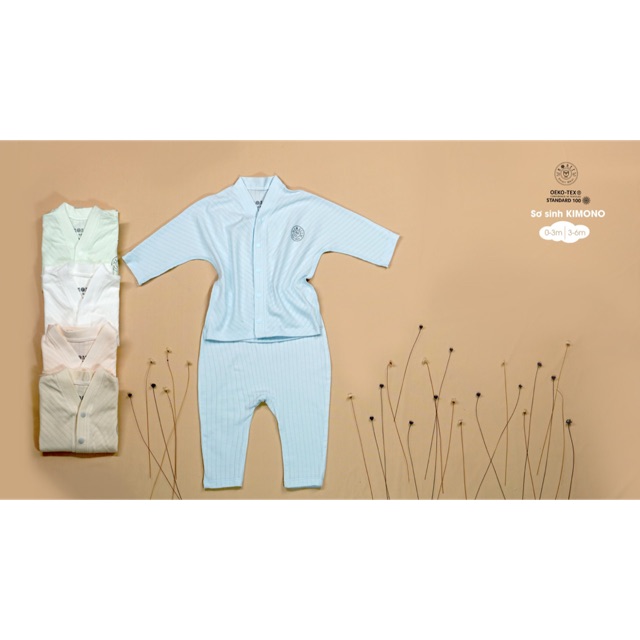 Bộ Quần Áo Sơ Sinh Kimono Hãng Hrnee Chất Liệu Modal Cho Các Bé.