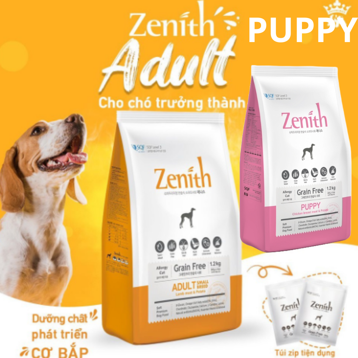 Thức ăn cho chó, hạt mềm cho chó zenith hạt mềm cho chó con và chó trưởng thành