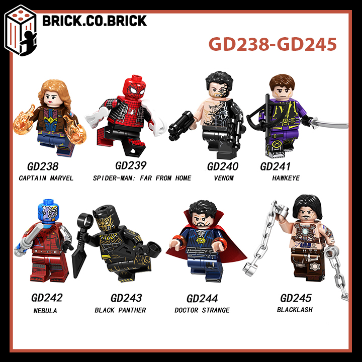Đồ Chơi Lắp Ráp Minifigure Nhân Vật  Siêu Anh Hùng Marvel Avengers End Game GD238-GD245