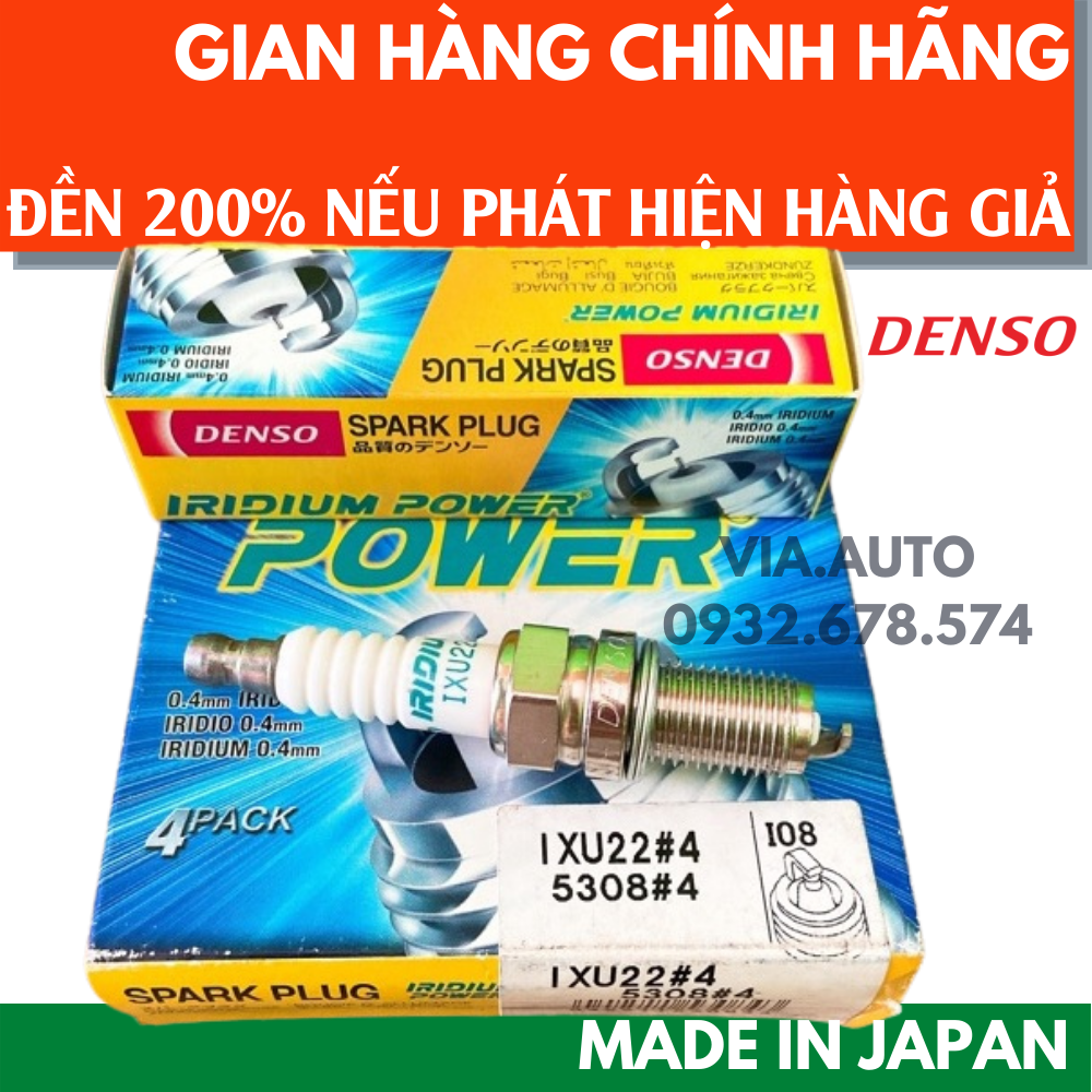 [HỎA TỐC HCM] BỘ 4 BUGI Ô TÔ HIỆU DENSO JPAN IDIRIUM IXU22 CHÍNH HÃNG - IXU22