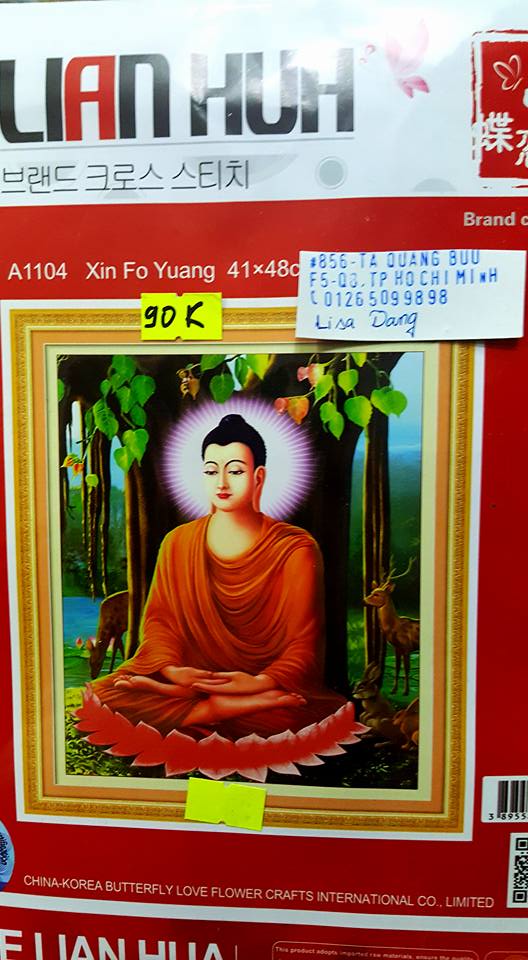 [HCM]Tranh thêu chữ thập PHẬT THÍCH CA 41x48cm chưa thêu 3d