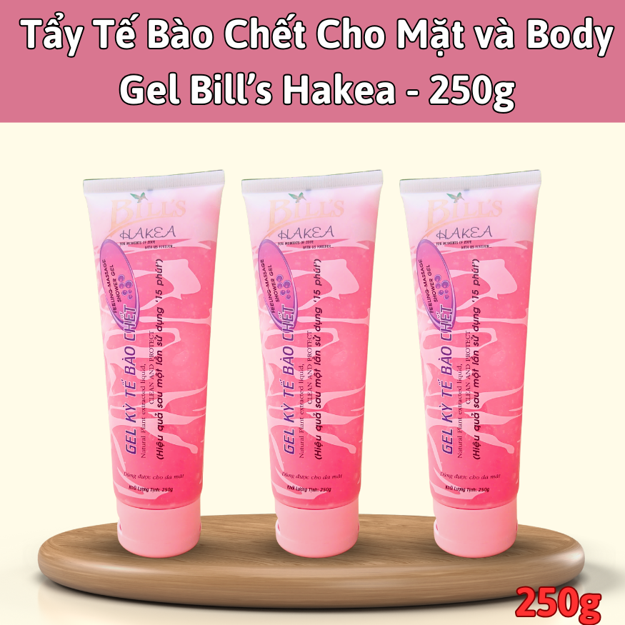 Tẩy Tế Bào Chết Cho Mặt và Body Gel Bill’s Hakea - 250g , Dạng gel ,Làm Trắng Da,Mát Và Mịn Da , Chí
