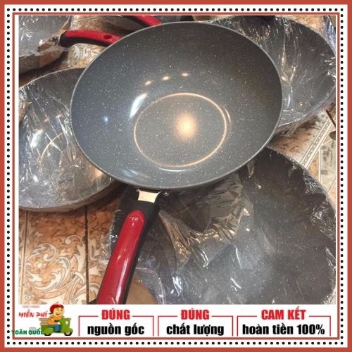 CHẢO VÂN ĐÁ CERAMIC SÂU LÒNG 32CM CHỐNG DÍNH CỰC TỐT - CHẢO TO CHO CẢ GIA ĐÌNH.