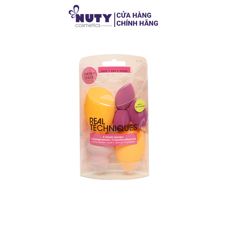 Set 6 Bông Mút Trang Điểm Real Techniques 6 Miracle Sponges
