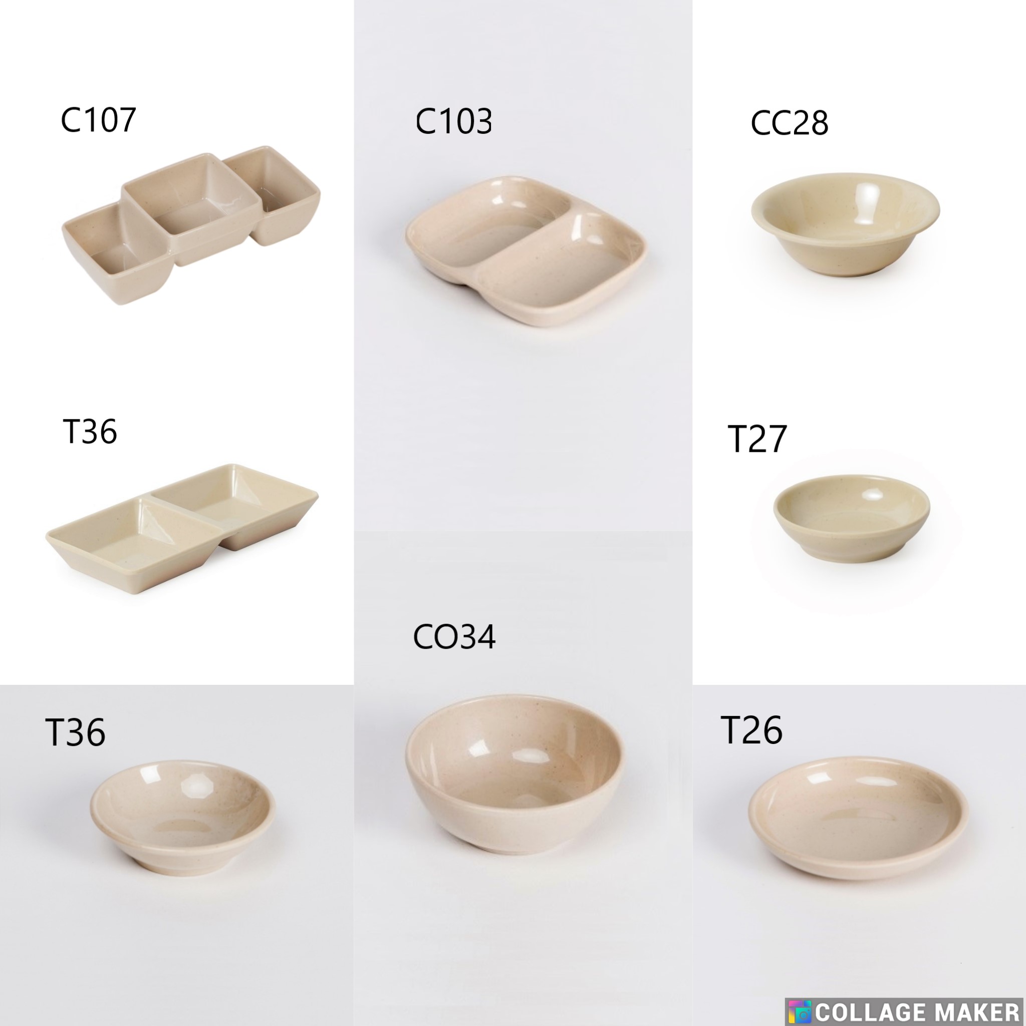 Chén đựng nước chấm bằng nhựa melamine màu nâu nhiều kiểu