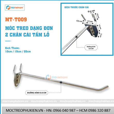Combo 10 móc treo phụ kiện đơn cài tấm lỗ mt-t009