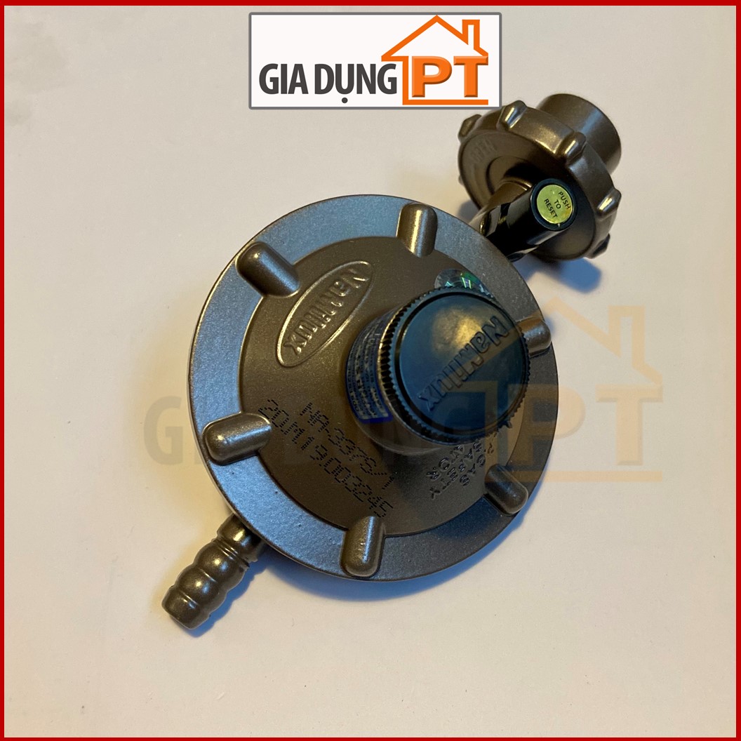 Van điều áp ngắt gas tự động Namilux NA 337S cho bình gas elf đỏ, cổ bình van ngang, ren ngoài