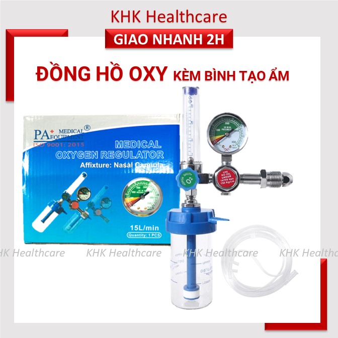 Trọn bộ đồng hồ oxy và Bình tạo ẩm oxy PA Medical