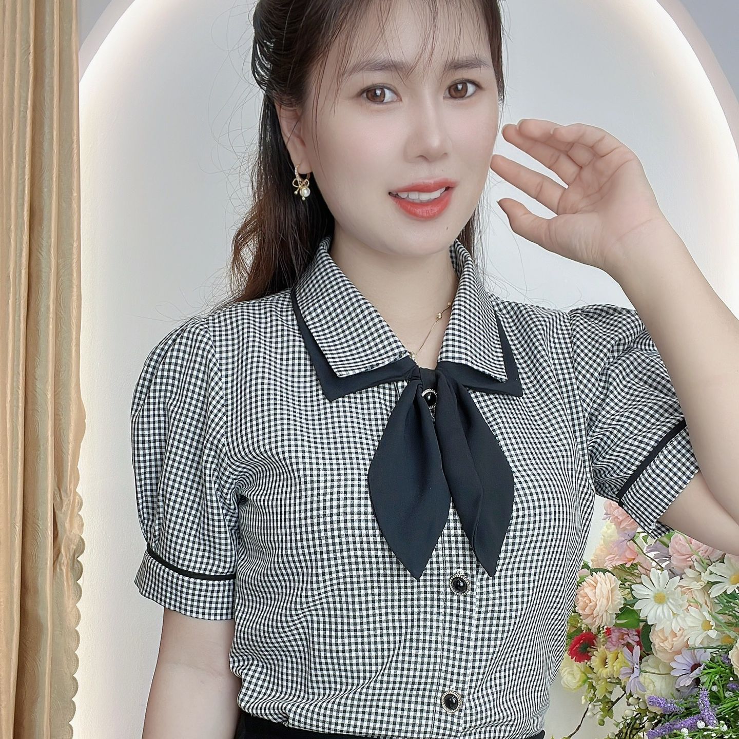 An17 - áo công sở tay ngắn trẻ trung