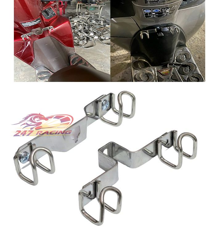 Móc Treo Đồ xe máy mẫu U ĐÔI gắn VISION và SHMODE INOX Trắng tiện lợi đi