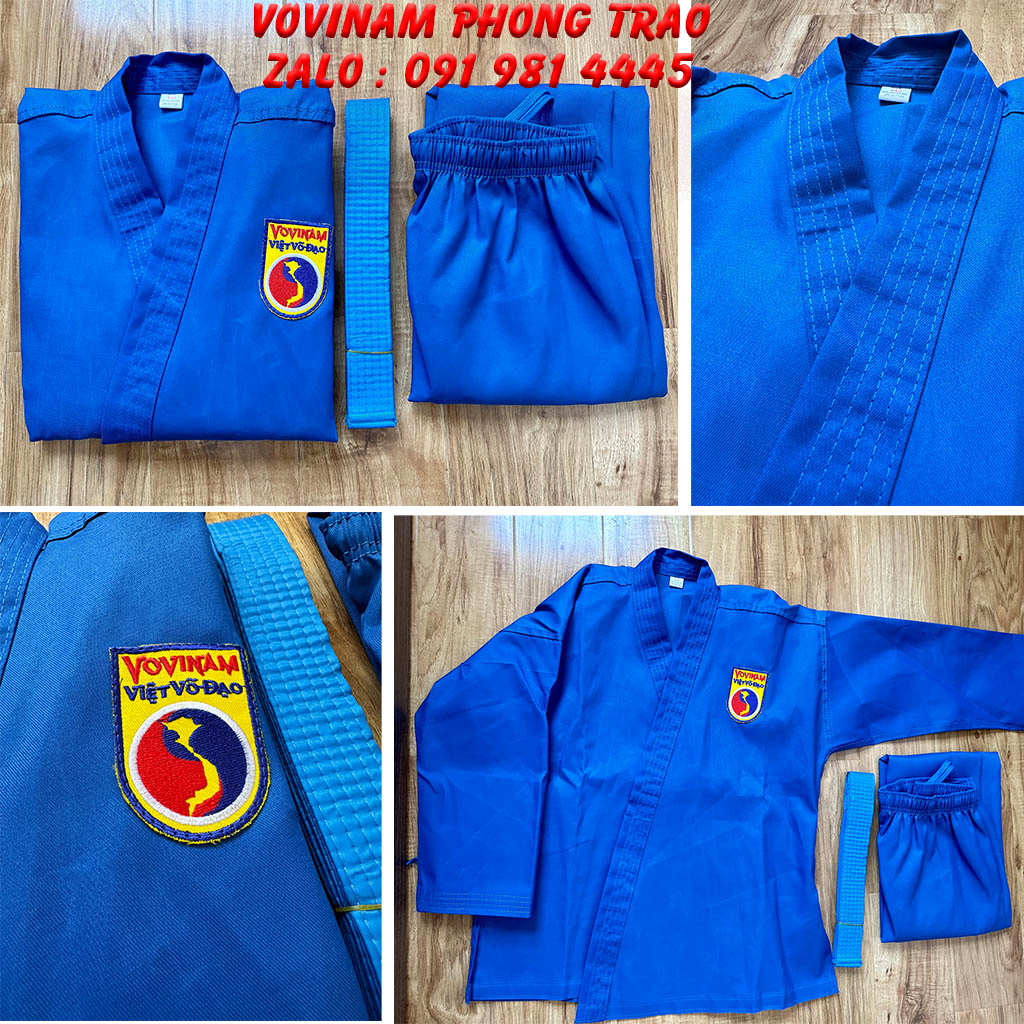 Võ Phục VOVINAM phong trào tặng kèm đai và logo - có  giao sỉ co HLV và giao hỏa tốc