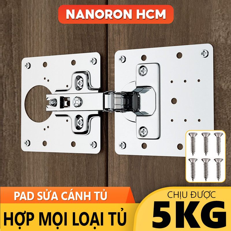 Miếng thép sửa bản lề tủ, miếng tấm pát pad thép vuông sửa bản lề tủ quần áo, tủ đồ inox nanoron