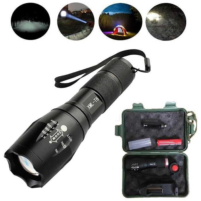 [FREESHIP – GIAO NHANH 2H] Đèn Pin Siêu Sáng Cầm Tay XML - T6 5 Trong 1 Chiếu Sáng Trong Nhiều Giờ Khoảng Cách Hơn 500m Chống Nước Tốt.