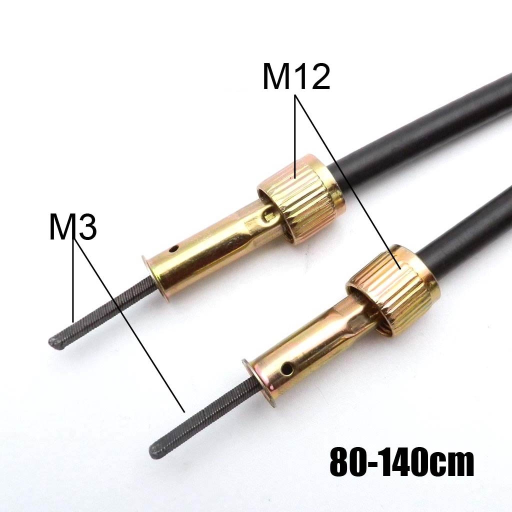 Motorcycle Speedometer Cable Double Square Head M12 Thread for Chinese Scooter Parts 80140cm Length