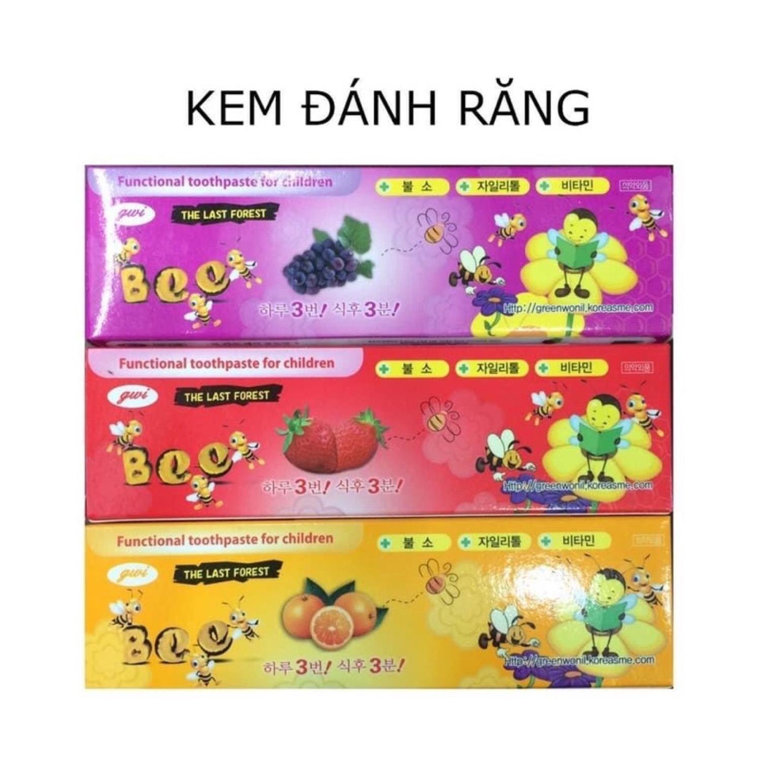 Kem Đánh Răng Trẻ Em Bee Hàn Quốc 90g Đủ Vị