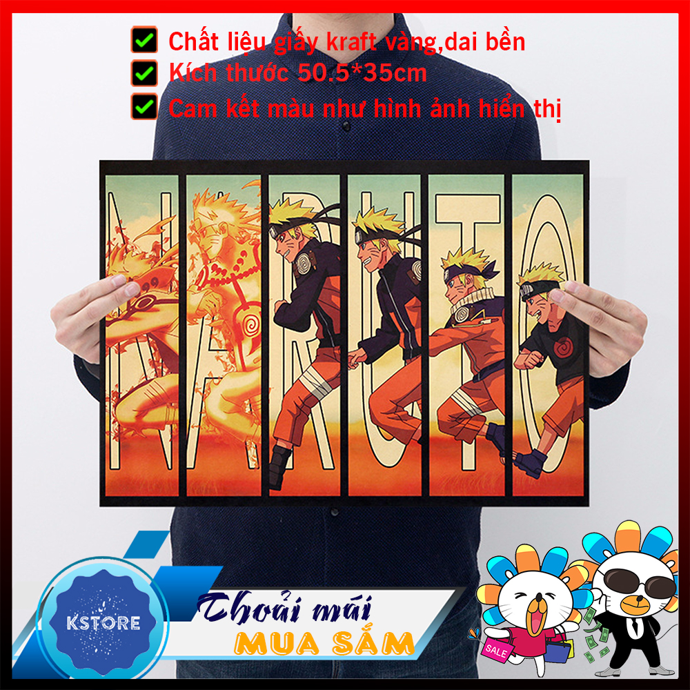 [B006] Tranh poster về naruto treo tường, trang trí phòng học tập góc game - Tranh giá rẻ - tấm áp phích trang trí - poster treo tường - KSTORE