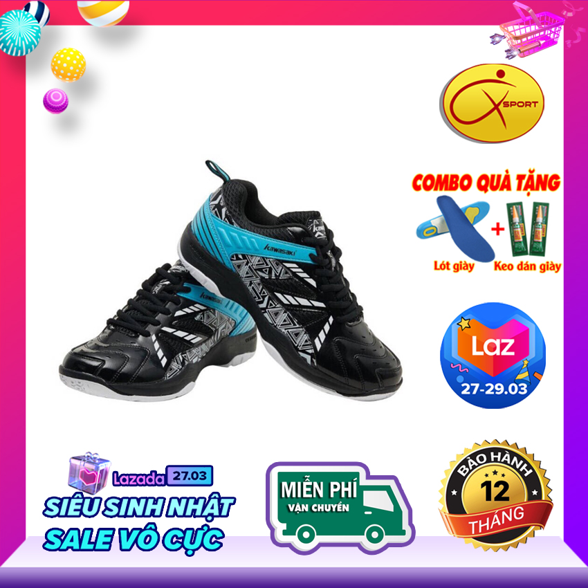 Giày cầu lông Kawasaki K080 đế kếp, chống trơn, chống trượt, ôm chân, bền bỉ- Giày cầu lông nam nữ- Giày bóng chuyền nam nữ- giày thể thao nam nữ
