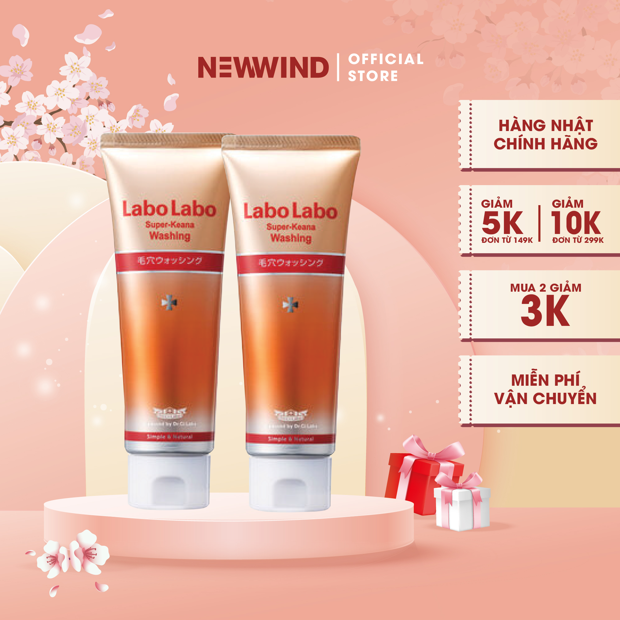 Sữa rửa mặt labo super keana washing 120g hàng nội địa nhật chính hãng newwind