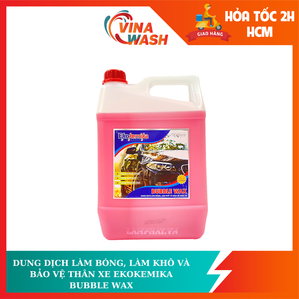 Dung dịch làm bóng, làm khô & bảo vệ thân xe Ekokemika Bubble Wax"