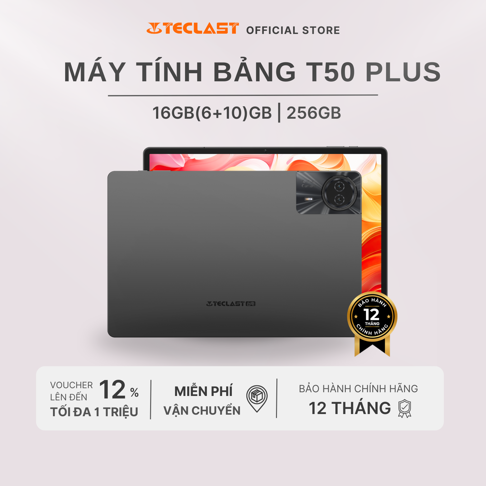 Máy Tính Bảng Teclast T50 PLUS 16GB(6+10)/256GB| FHD 11” | 8000mAh | 2 Nano Sim