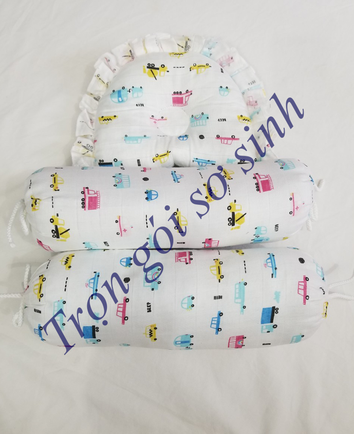 Bộ gối ôm, chặn dành cho bé sợi tre