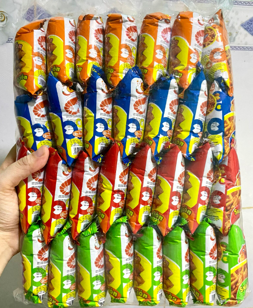 Combo 30 gói bánh snack que mini Ohihi tuổi thơ hương vị tôm