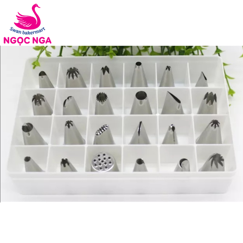 Bộ 24 đuôi bắt bông kem