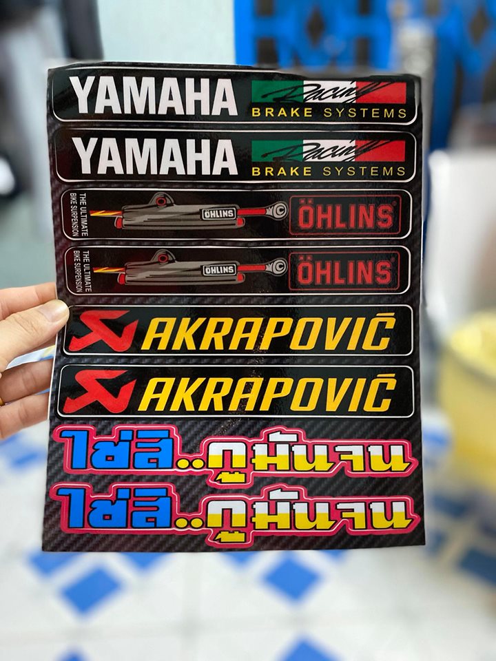 [HCM]TEM LOGO DÁN PHUỘC DÁN GẮP YAMAHA PHUỘC OH AKRAPOVIC CHỮ THÁI