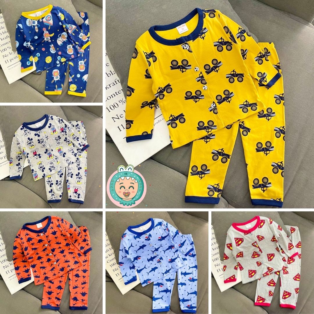 10-24KG Bộ Dài Tay Cho Bé Trai, Hàng Xuất Khẩu Chất Liệu Cotton Cao Cấp Mềm Mịn, Thấm Hút Mồ Hôi Siêu Tốt - Đồ Ngủ Bé Trai - NGẪU NHIÊN HOẶC NHẮN TIN CHỌN MẪU