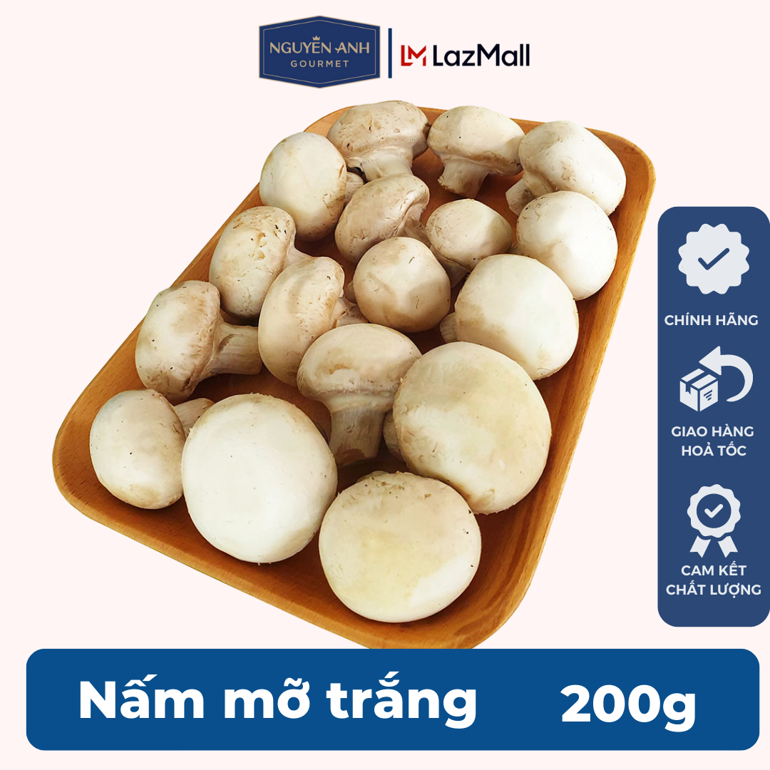 Nấm mỡ trắng tươi nông trại Nấm Xanh
