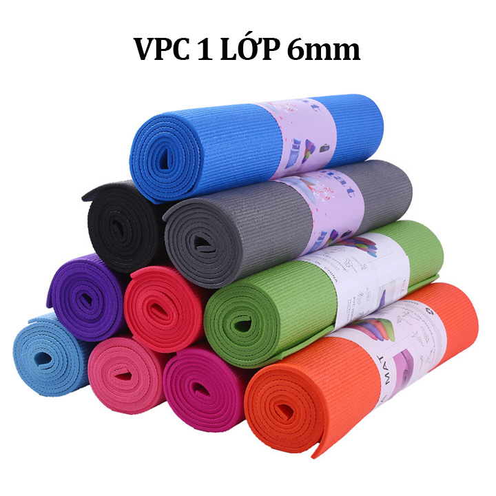 Thảm yoga TQ - VPC 1 LỚP 6mm ( hồng sen - đỏ đô - đỏ tươi - xanh rêu) gsrSBC