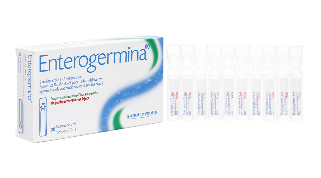 Enterogermina- men tiêu hóa dạng ống của Pháp hộp 20 ống