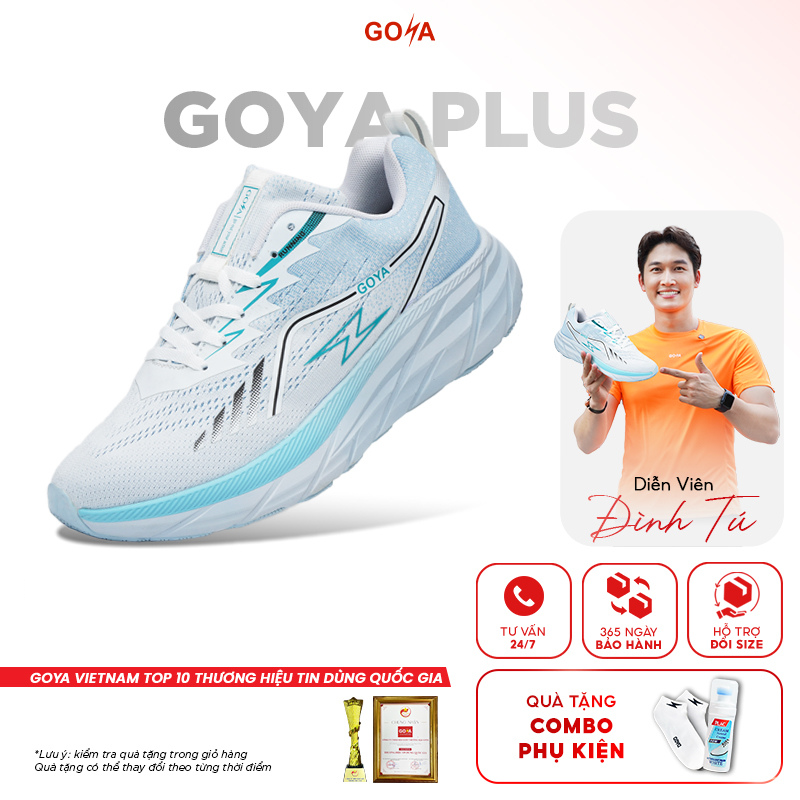 Nhập LAZSOCIAL10 | Giảm 20% đơn 199k Giày thể thao chạy bộ nam nữ Goya Plus phiên bản mới năm 2025 màu Xanh Thiên Thanh