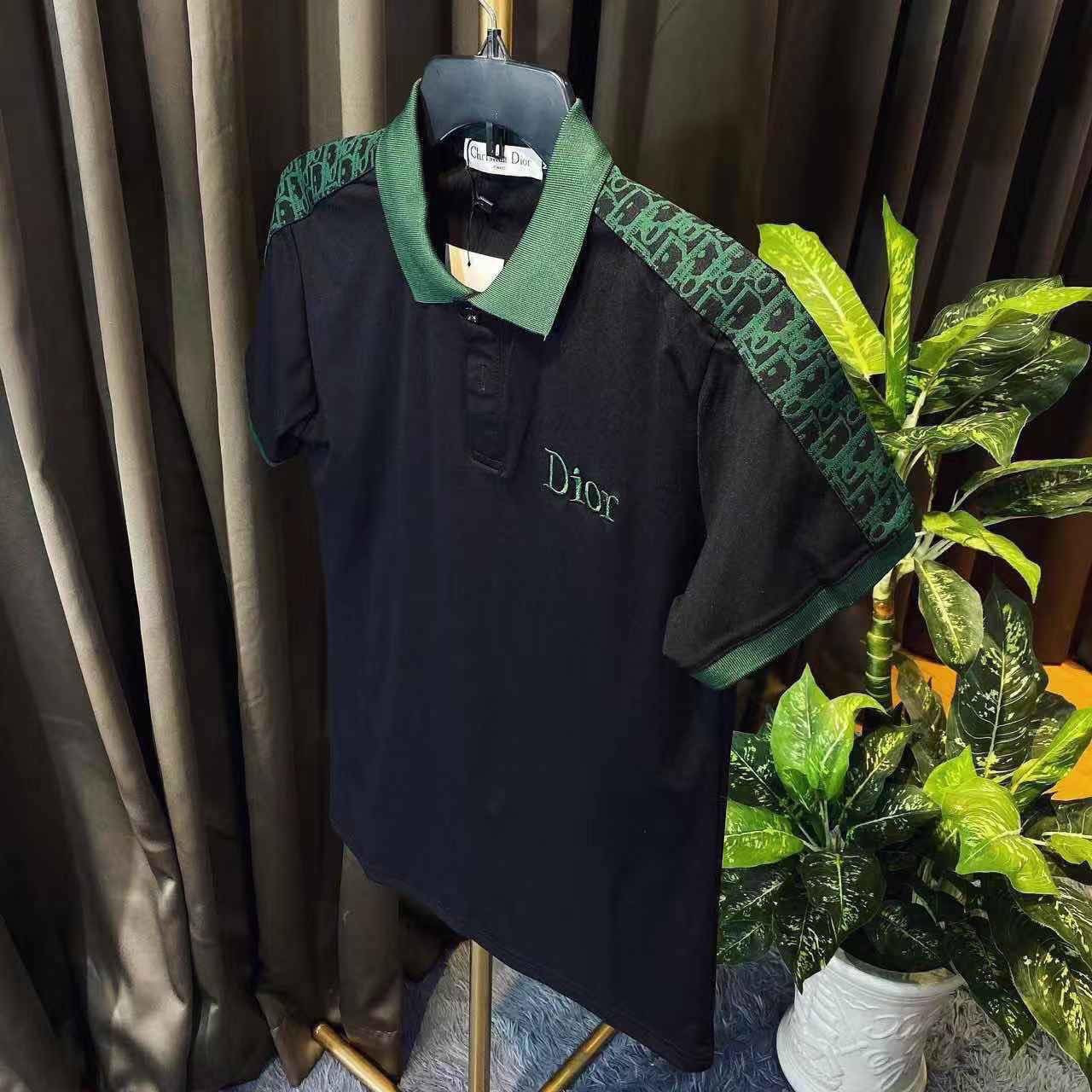 Áo thun nam cổ bẻ thêu LOGO Dior đẹp thời trang cao cấp hàng shop