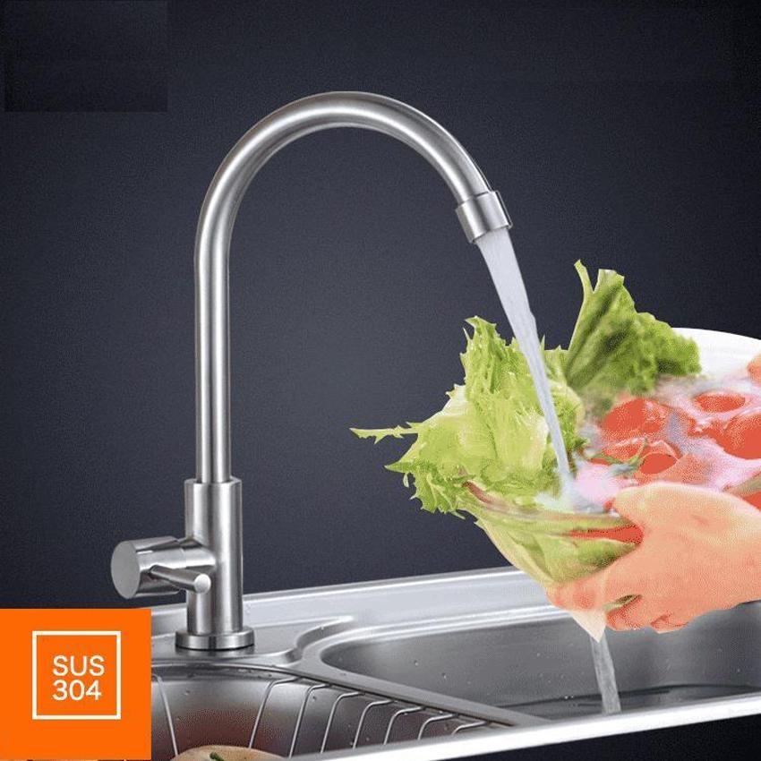 [HCM]Vòi rửa bát chén inox 304 cắm chậu Lạnh Vòi rửa bát xoay 360 độ Dễ dàng lắp đặt - không cần gọi thợ