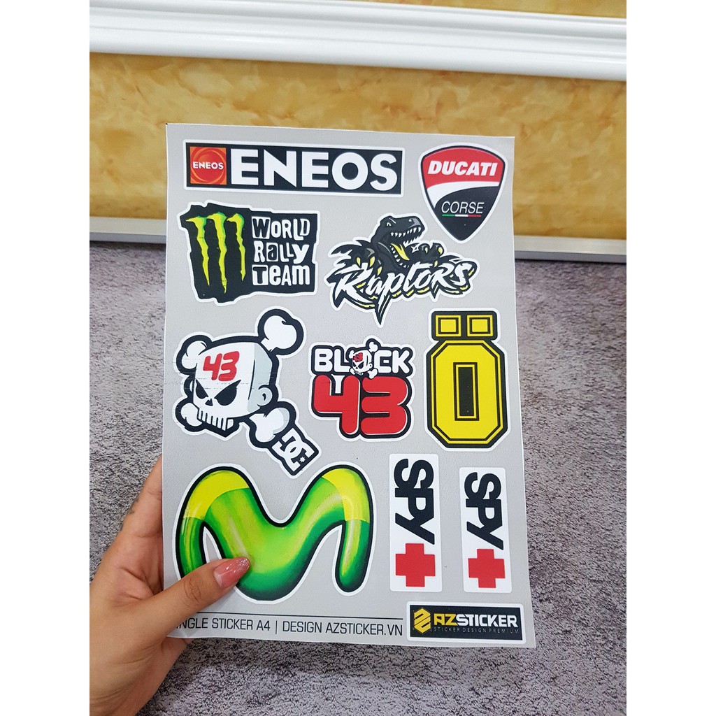 Bộ Tem Dán Xe Máy , Xe Đạp Điện , Xe mô tô , Ô Tô , Nón Bảo Hiểm ... Chống Thấm Nước | Tem Xe Mã 01