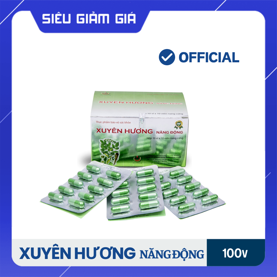 Hỗ trợ giải cảm giải ho giảm ho tiêu đờm XUYÊN HƯƠNG Năng Động hộp 100 viên
