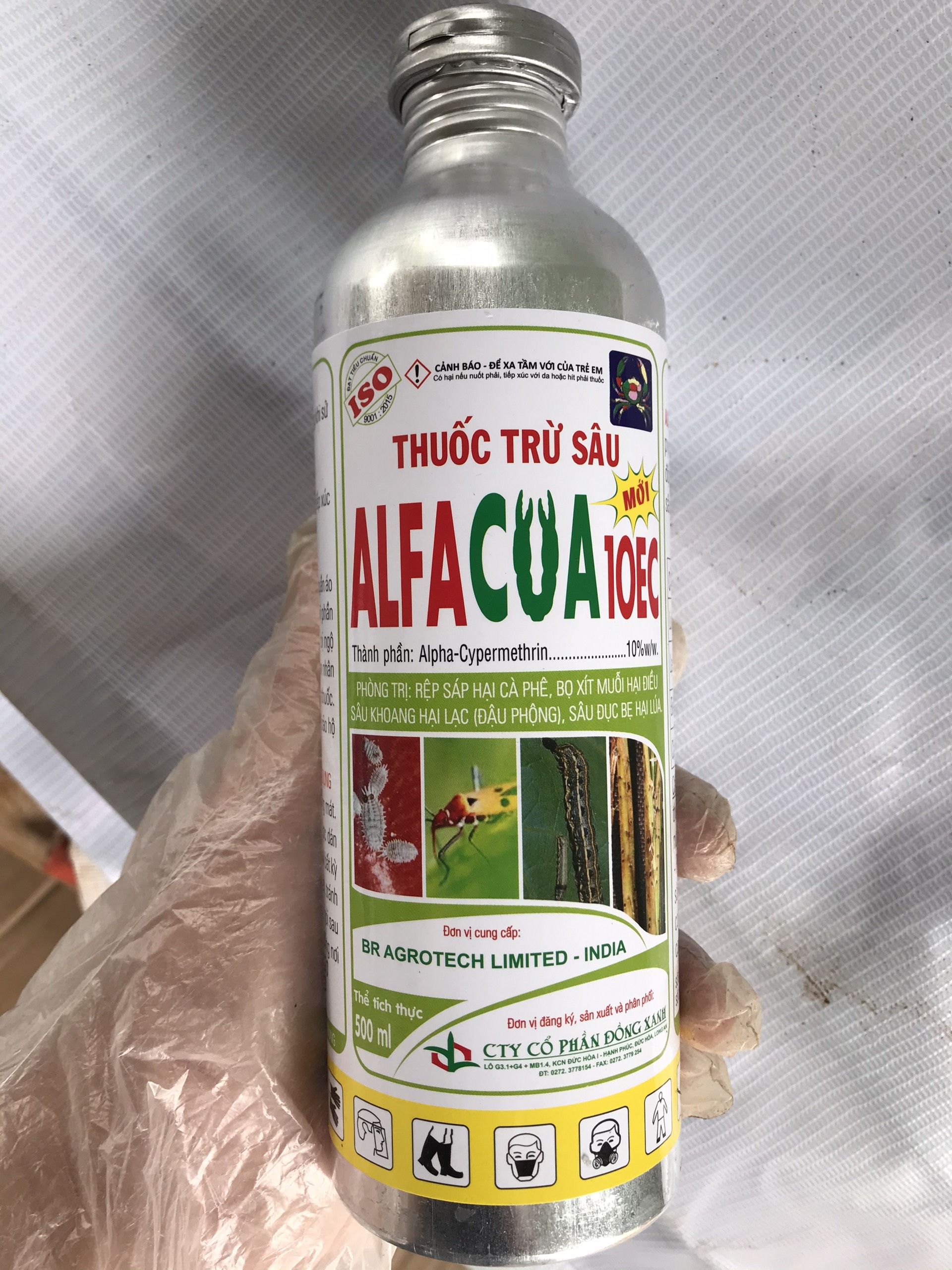 [FREESHIP+ QUÀ]Thuốc trừ sâu Alfacua cực mạnh diệt bọ xít muỗi, sâu khoang, rệp sáp, sâu đục bẹ ,mát bông ALFACUA 500ml phun 400 lít- Nông Nghiệp Xanh- tặng khẩu trang 3D+ bao tay
