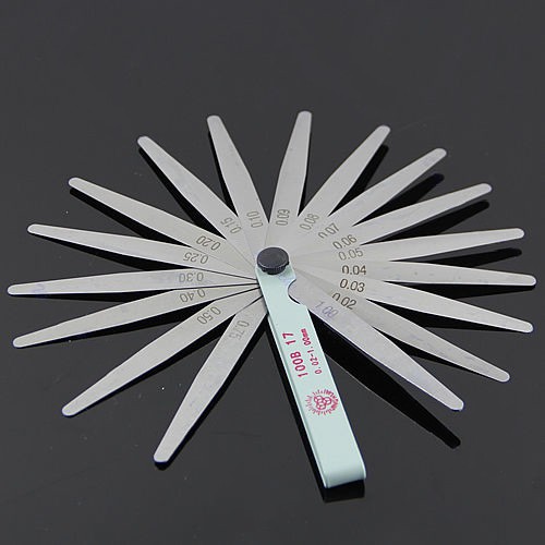 Thước lá đo khe hở xupap .canh khe hở thước căn lá 17 chi tiết đo khe hở từ 0.02-1mm hàng mới về.
