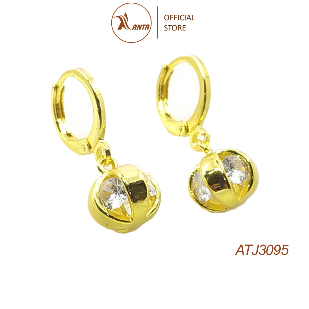 Bông tai bạc 925 quả cầu nhỏ đính đá pha lê nhỏ lấp lánh sang trọng ANTA Jewelry - ATJ3095