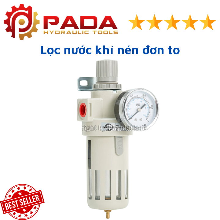 Bộ lọc tách nước kèm van điều áp khí nén - lọc nước khí nén đơn to
