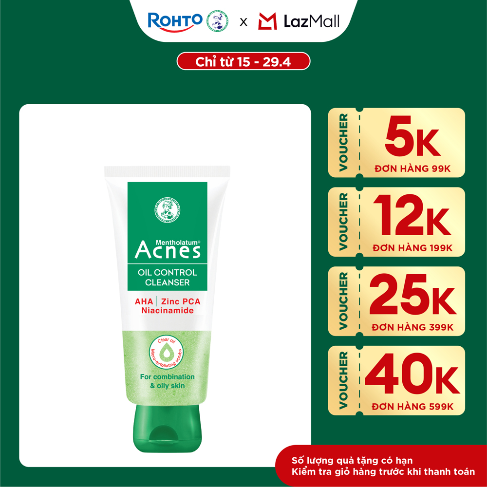Sữa rửa mặt kiểm soát nhờn ngăn ngừa mụn dạng gel Acnes Oil Control Cleanser 100g