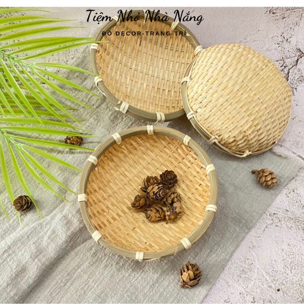 Rá tre mini đựng hoa quả, đồ ăn, decor phụ kiện chụp ảnh, rá tre nhỏ 15cm trang trí nhà hàng, quán cafe
