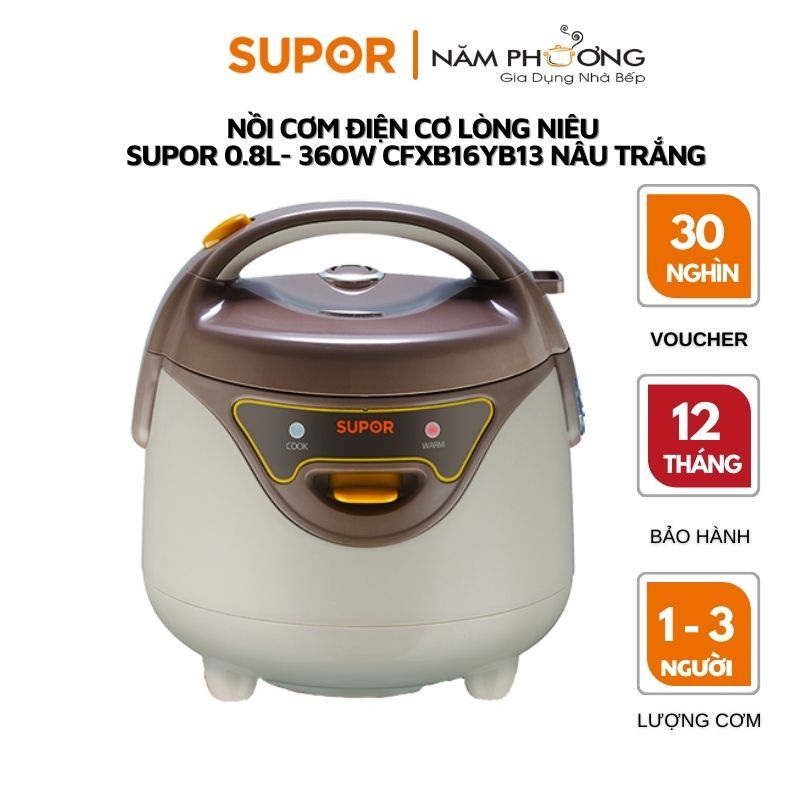 Nồi cơm điện mini supor cfxb16yb3vn-36 0.8l